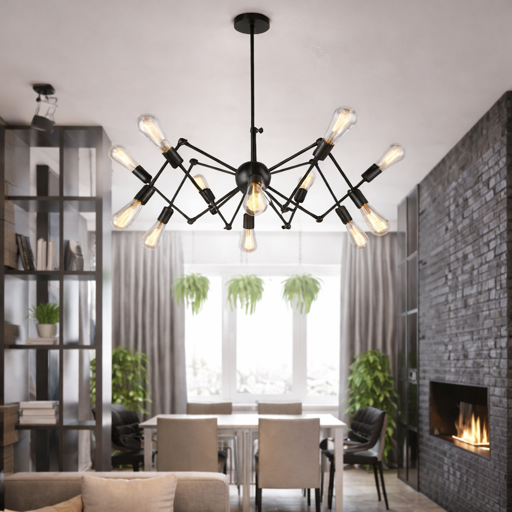 LAMP ARAÑA METALICA 12E27 P6080