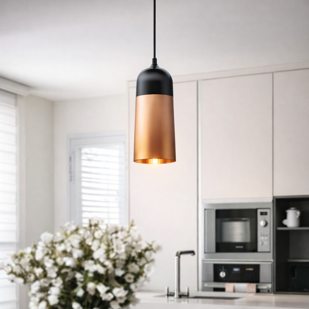 LAMP COLG NEGRO BRONCE E27 JH-274