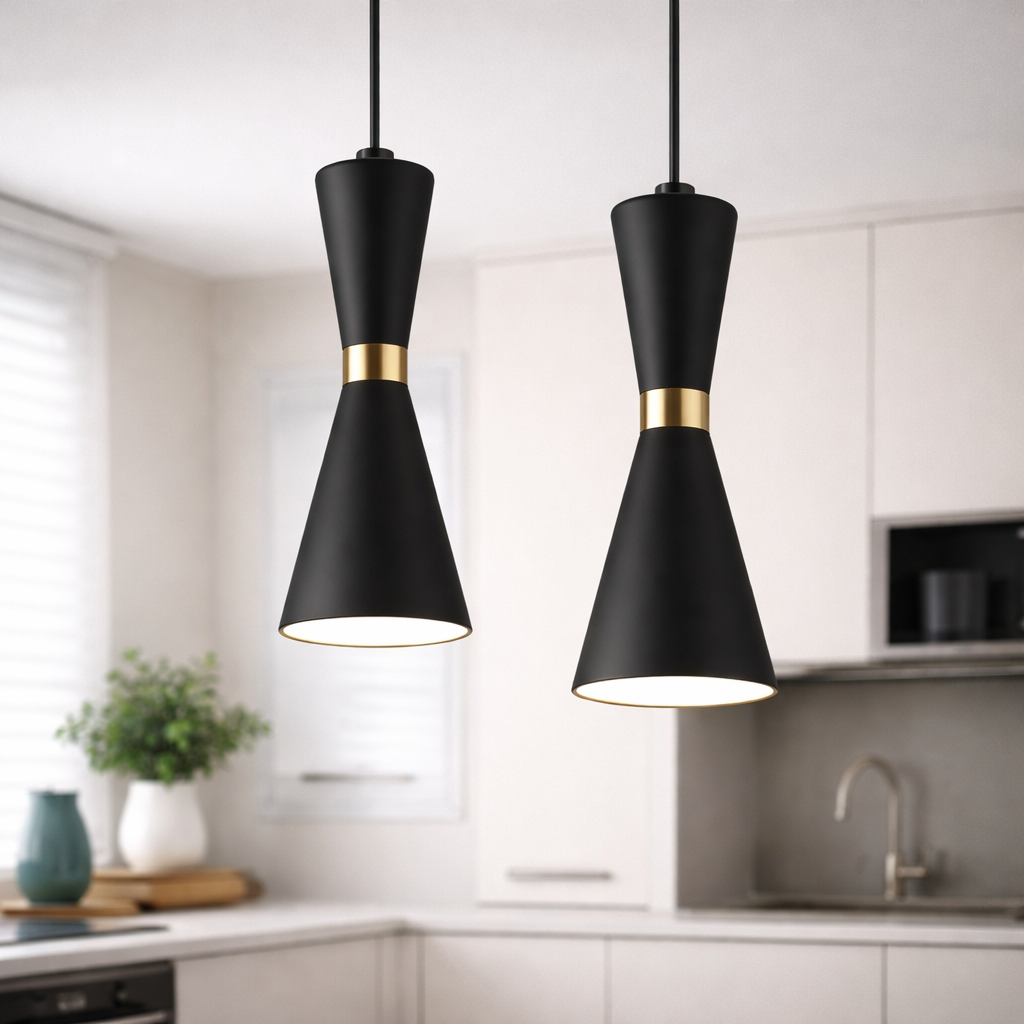 LAMP COLG METAL NEGRO/DORADO 1E27 JH-234